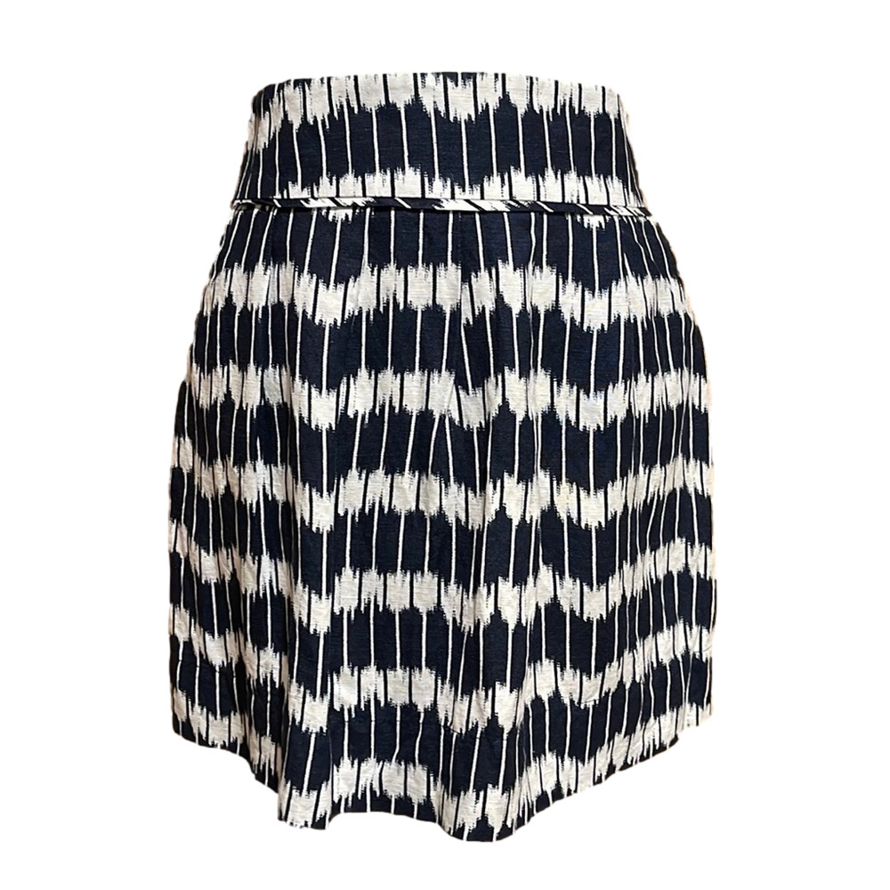 Loft Navy and White Ikat Print Mini Skirt - NWT
